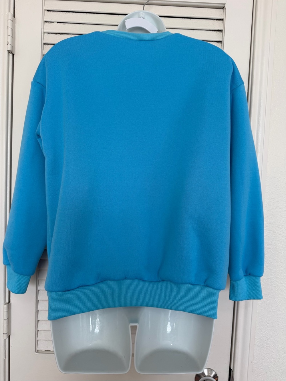 WHITE FOX VOL.3 Oversized Blue Sweatshirt Cozy Y2K Korean Style Pullover Size S - Picture 6 of 8